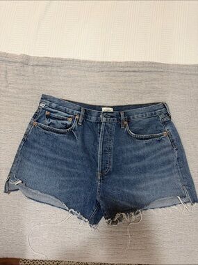 Citizens Of Humanity Distressed Denim Cutoff Shorts - Blue